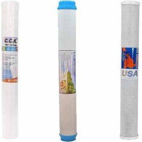 پک کامل فیلتر 20 اینچ لاغر زغال پسته برند C.C.Kست کربن + PP C.C.K 20 Inch Slim Filter Set - Pista Carbon Series (3-Stage Pre-Filtration Pack)